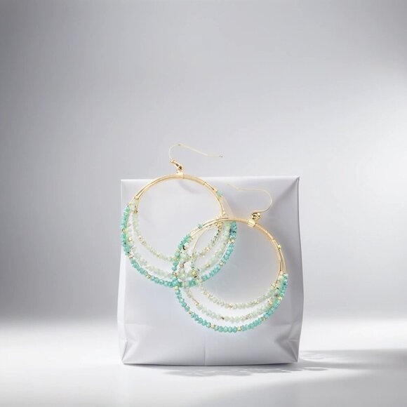 COPY - Chic Triple-Layered Open Metal Circle Dangle Earrings - Picture 3 of 3